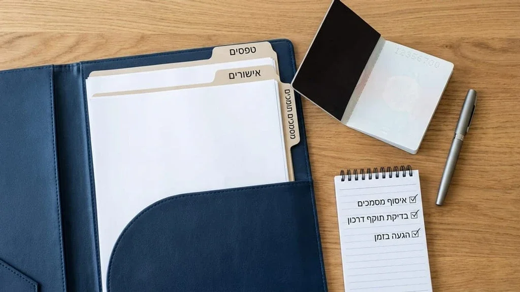 הכנת מסמכים לראיון בשגרירות ארצות הברית